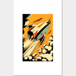Retro Sci-Fi Rocket! Posters and Art